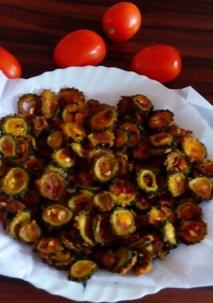 A picture of Karela bhaji.