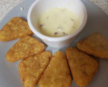 The New Way Making Recipe Hashbrowns and two Cheese and onion dip Practical Delicious