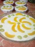 Pie de melocotónes y uvas