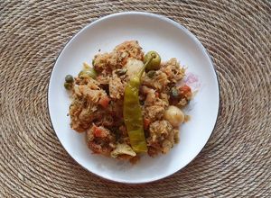 Una foto de Bacalao a la Vizcaína