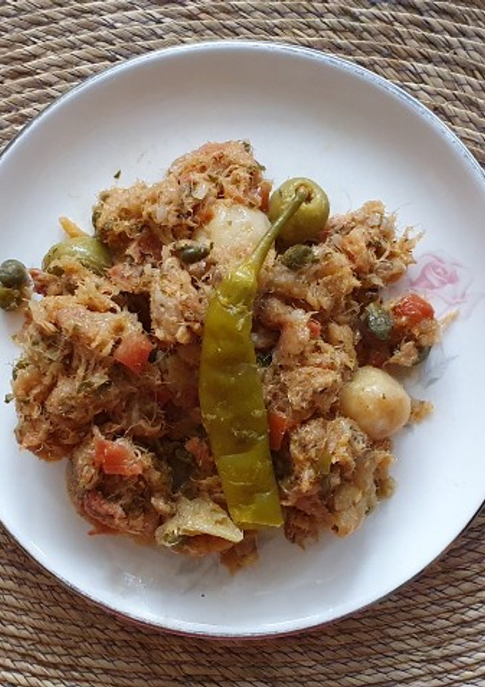 Una foto de Bacalao a la Vizcaína