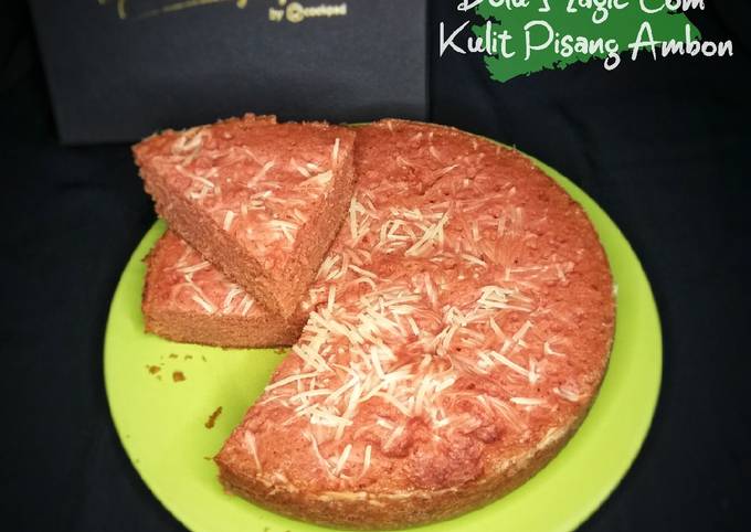 Yuk intip, Cara praktis buat 114. Bolu Magic Com Kulit Pisang Ambon (No Mixer)  spesial