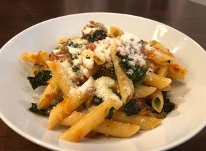 Una foto de Pasta primavera