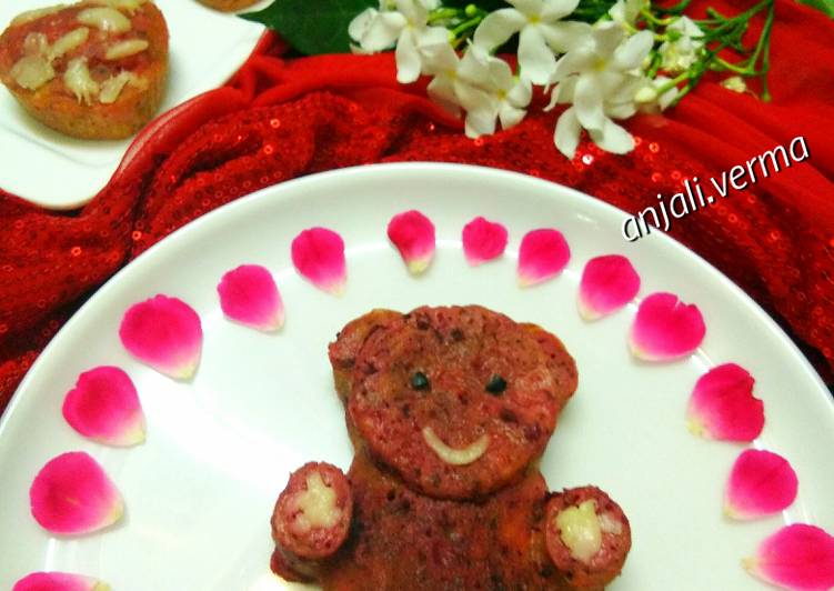 Beetroot Teddybear Cheese Pizza Cake