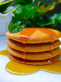 Foto resep Coffee Latte Pancake with Caramel Sauce ala Chef Muhammad