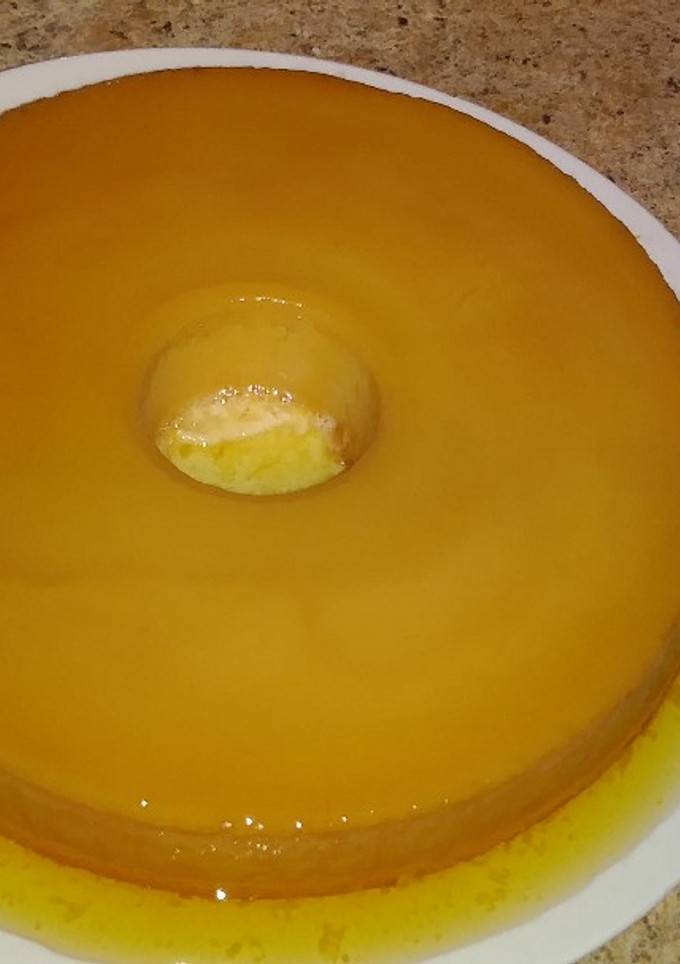 Una foto de Flan de queso