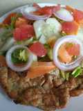 Ensalada con tortilla española