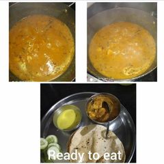 A picture of Soya chaap gravy.
