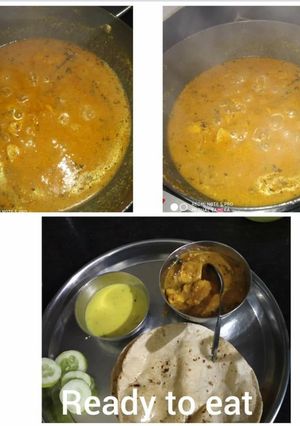 A picture of Soya chaap gravy.
