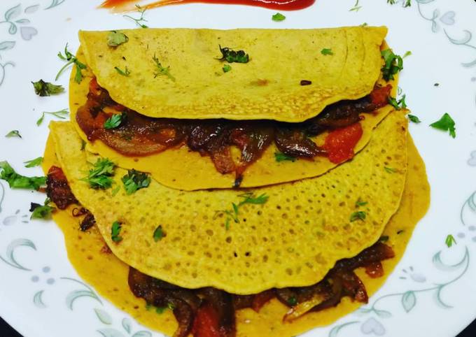 Steps to Prepare Super Quick Homemade Spicy Masala Gram flour (Besan) Omlette