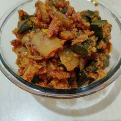 A picture of Bhindi do pyaza.