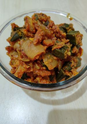 A picture of Bhindi do pyaza.