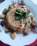 Arroz chaufa con espinaca