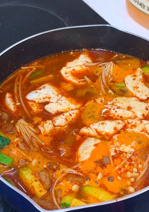 Foto resep Seafood Sundubu (Sup Tahu Sutra) Ala Anak Kos Korea