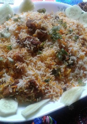 A picture of Mutton biryani.