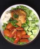 [Giảm cân - eat clean #D_20] Ức gà áp chảo + salad trộn (216calo)