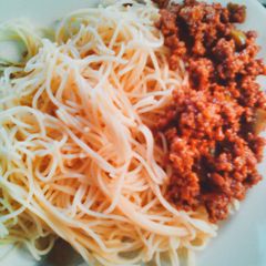 A picture of Minced meat for pasta.