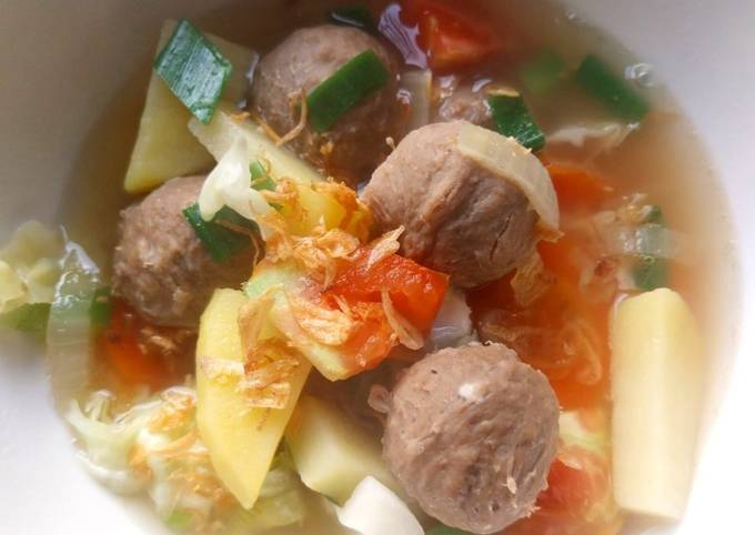 Resep Sop Bakso Aneka Sayuran Oleh Ria Mamanya Tata Cookpad