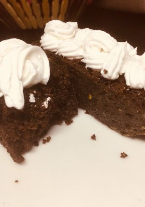 A picture of Eggless Butter-less milk-less chocolate cake.