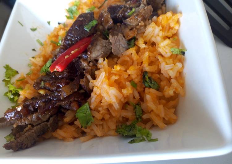 Mexican rice with Mexican beef