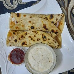 Yummy smoky chicken boti roll without barbequing A picture of Yummy smoky chicken boti roll without barbequing.