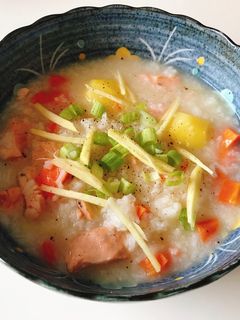 Hình của món Cháo cá salmon dinh dưỡng.