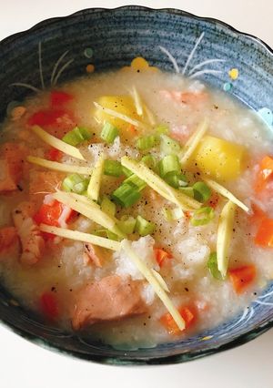 Hình của món Cháo cá salmon dinh dưỡng.