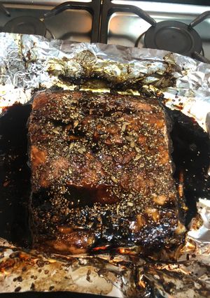 Una foto de Salmón ahumado al horno exquisito