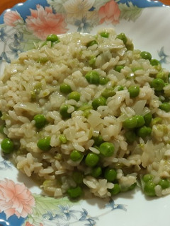 Una foto de Risotto de guisantes con sabor a Asturias