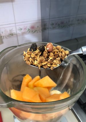 Una foto de Licuado de melón y plátano al estilo Sonorense