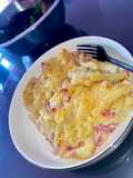 Gratin de pâtes au jambon & gouda