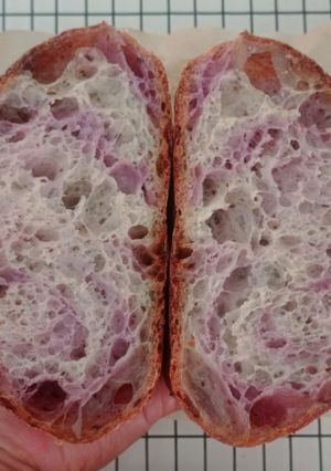 Foto resep Flaxseeds Ubi Ungu Swirl Sourdough Bread