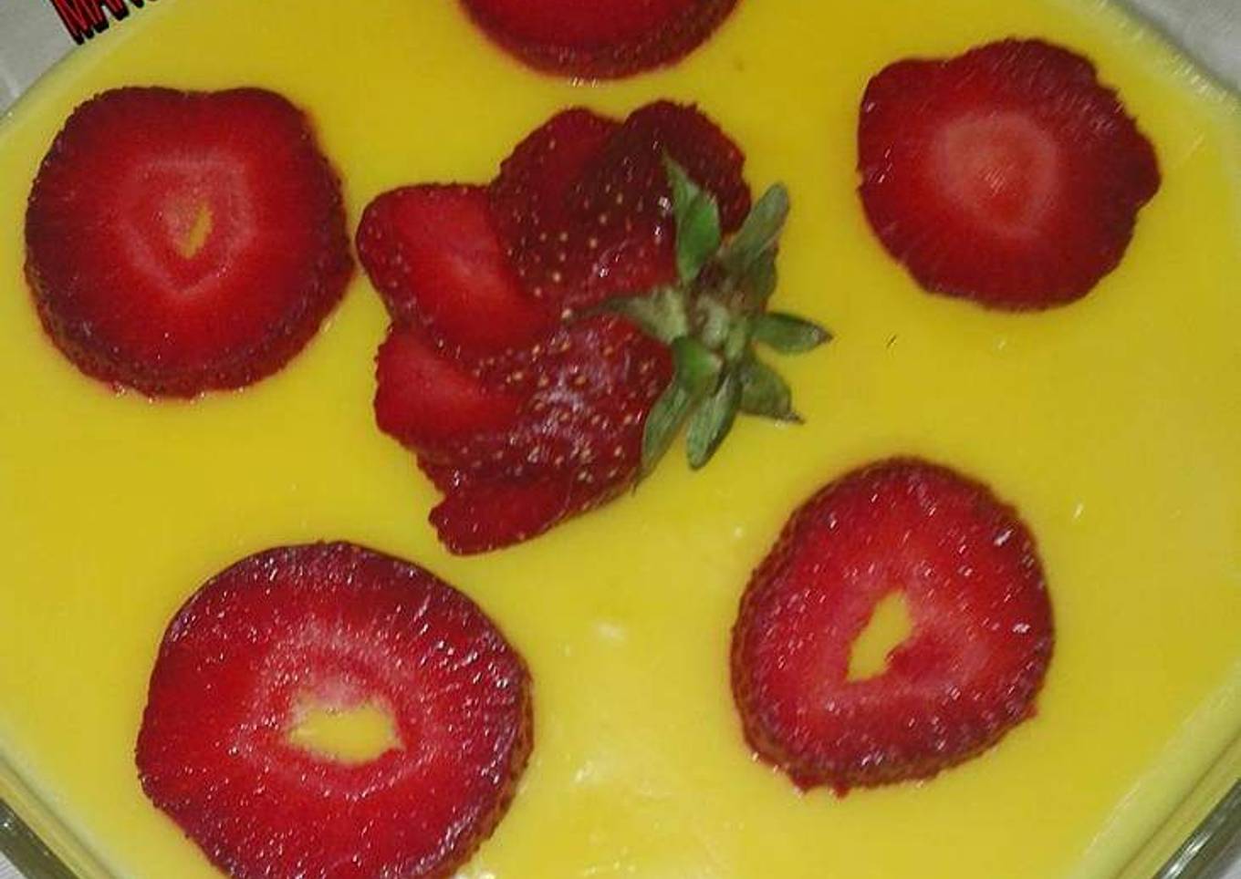 Mango Custard With Strawberry 🍓🍓