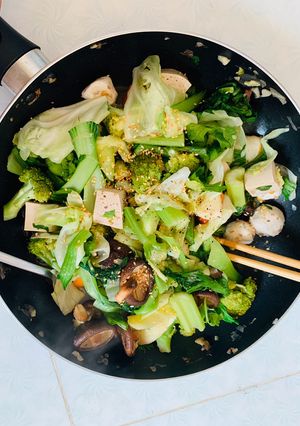 Hình của món Rau củ xào thập cẩm chay.