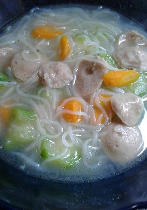 Foto resep Sop oyong bihun with bakso