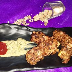 A picture of Crunchy Cottage Cheese Poppers With Mayo Dip.