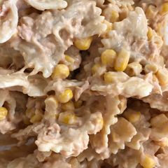 A picture of Salmon and Sweetcorn Pasta.