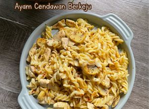Gambar Pasta Ayam Cendawan Berkeju