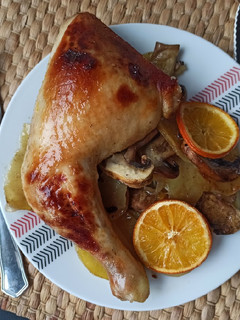 Una foto de Pollo a la naranja