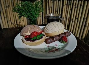 Una foto de Conchas de chocolate y vainilla