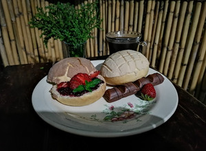 Una foto de Conchas de chocolate y vainilla