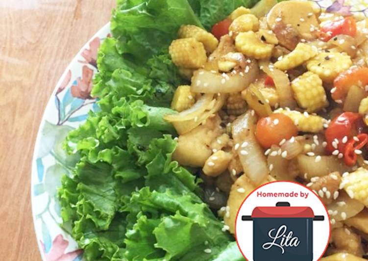 Bagaimana Menyiapkan Dory lada hitam cah baso sayur super pedas #homemadebylita Anti Gagal