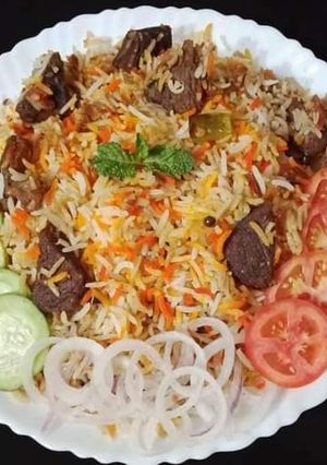 A picture of Beef Biryani.
