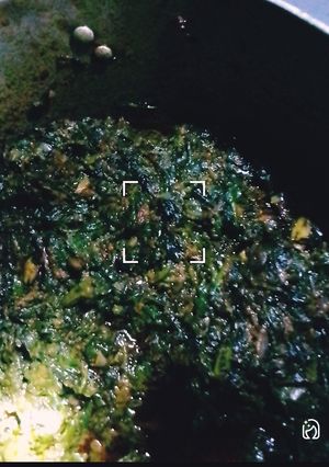 A picture of Vegetables soup with shoko and bitter leaf.