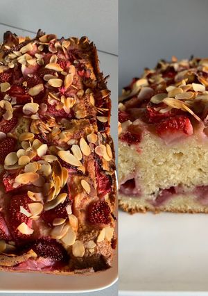 Une photo de Cake fraise / amande