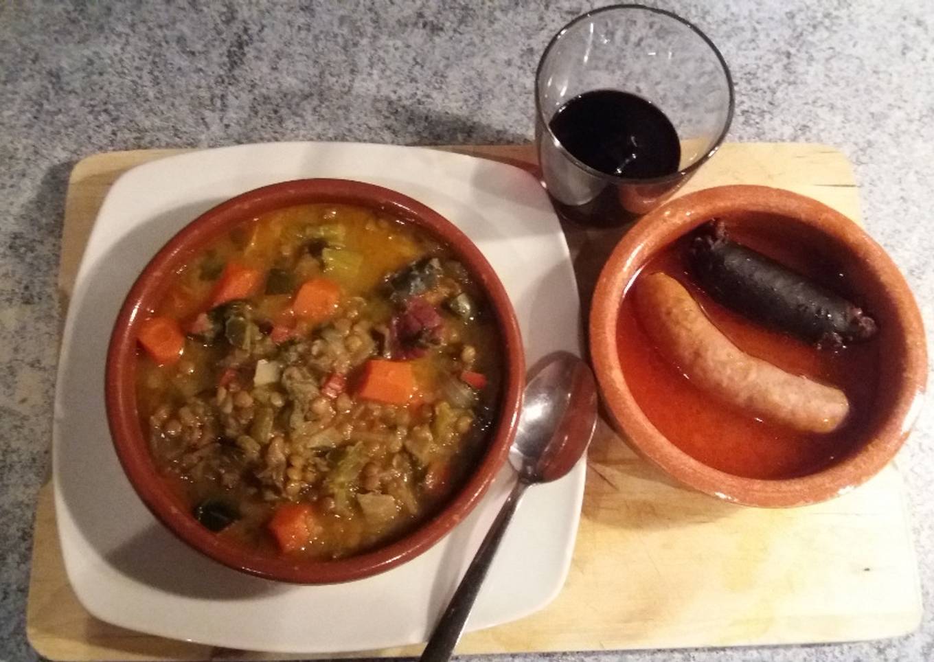 Lentejas a los dos gustos