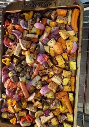 A picture of Oven roasted vegies.