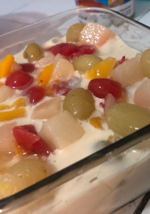 Una foto de Pastel frío de galletas Marías con fruta (PayCarlota)