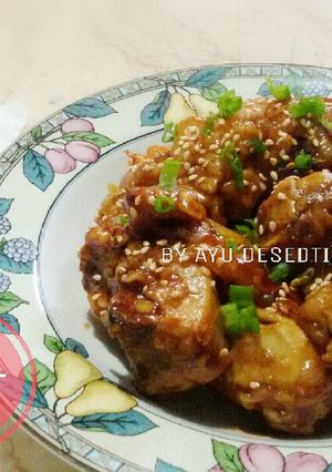 Foto resep Caramel Chicken (Dakgangjeong)