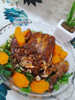 عکسی از دستور مرغ شکم پر بدون فر 😍